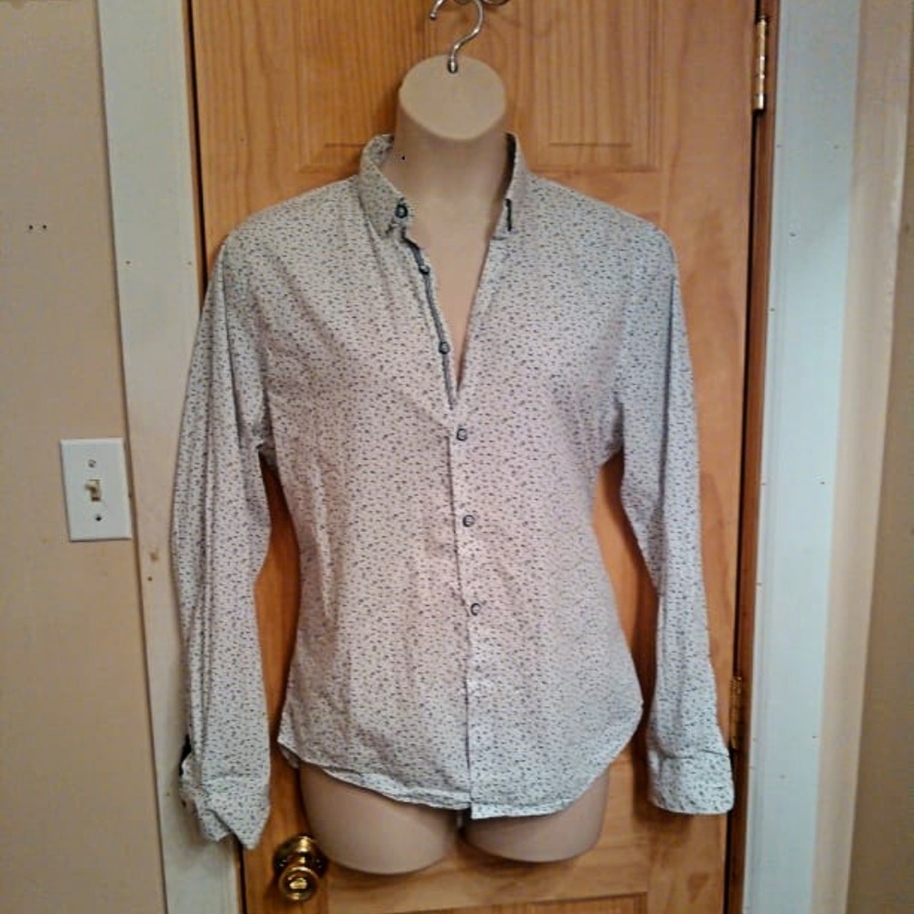 Denim & Flower Floral Button Up Top